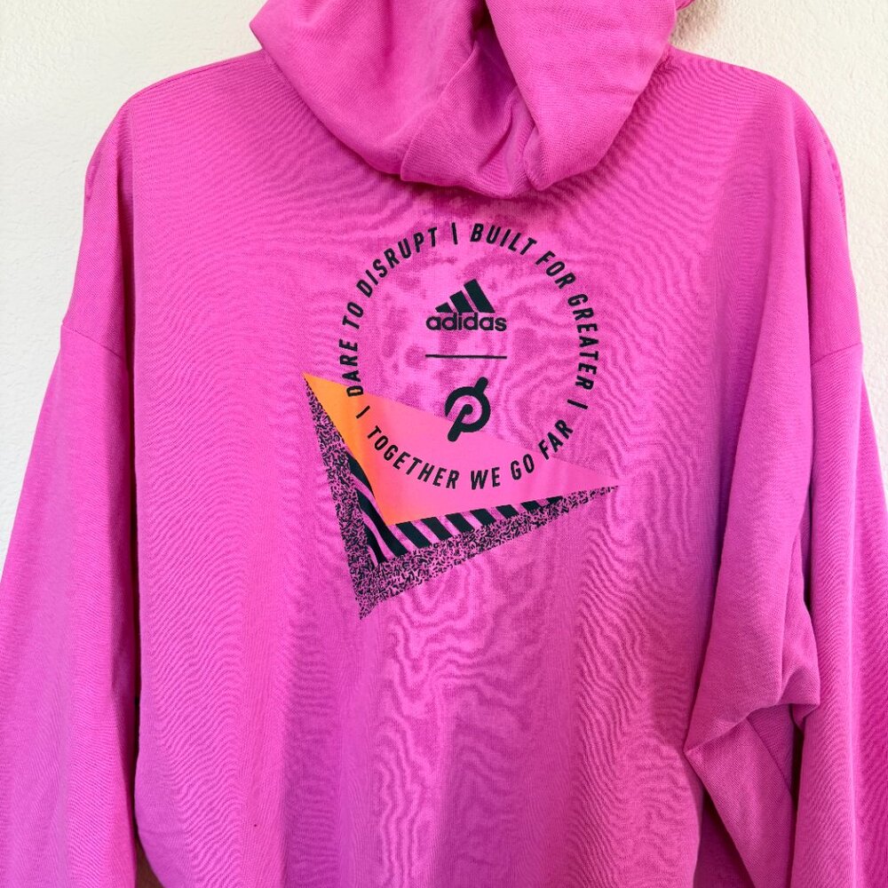 Peloton x Adidas Pink Cropped Special Edition Hoodie Sweatshirt - Picture 6 of 6